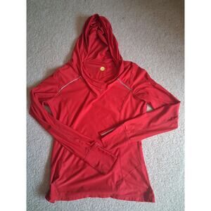 Activewear Red Pullover Hoodie Women's Size M Long Sleeve Hooded Solid Knit